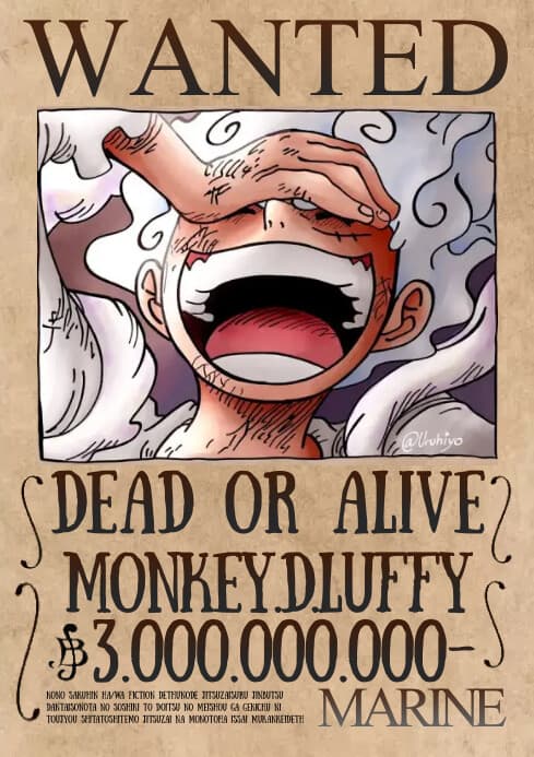 Luffy Wanted Poster